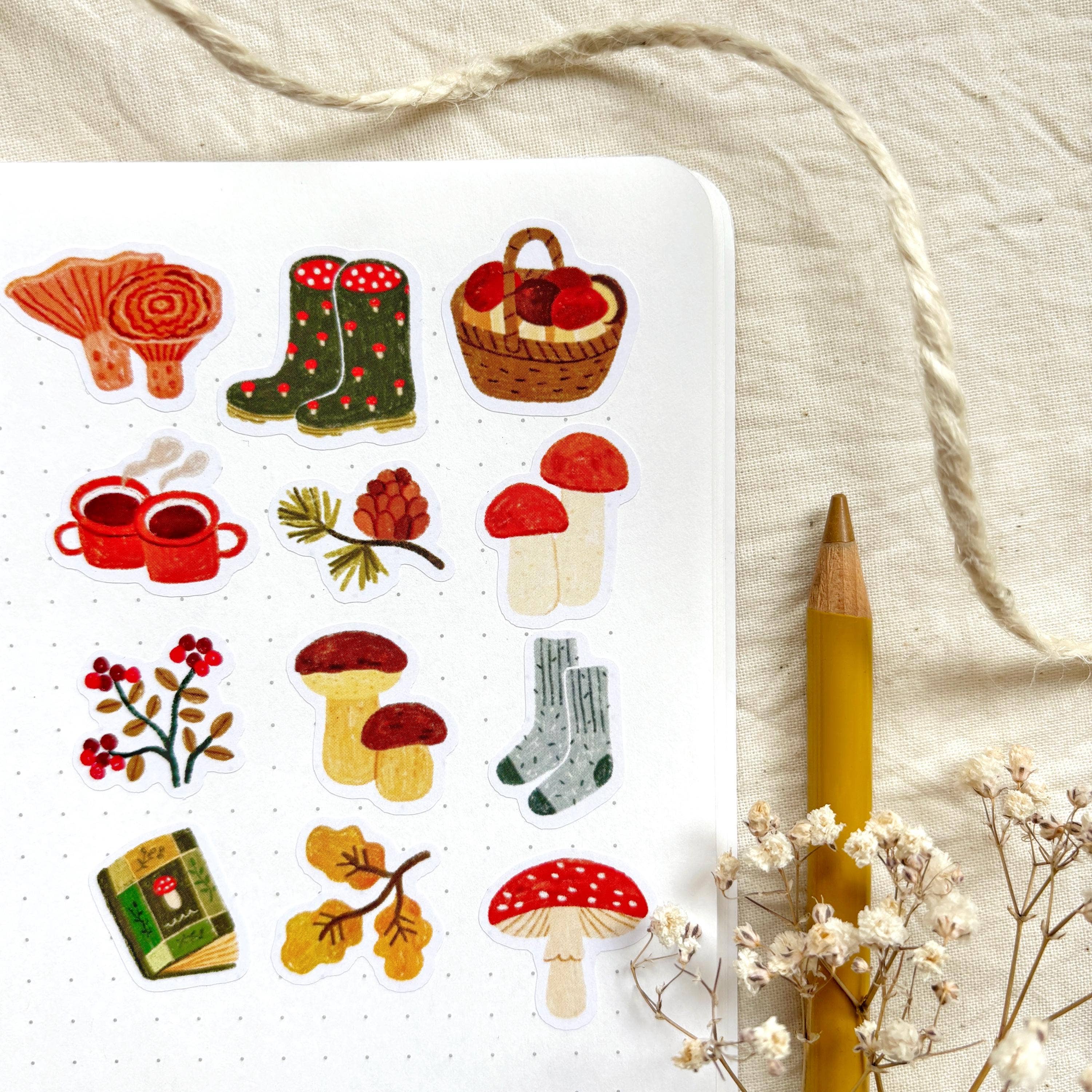 Mushroom Picking – Stickers by Och Monika