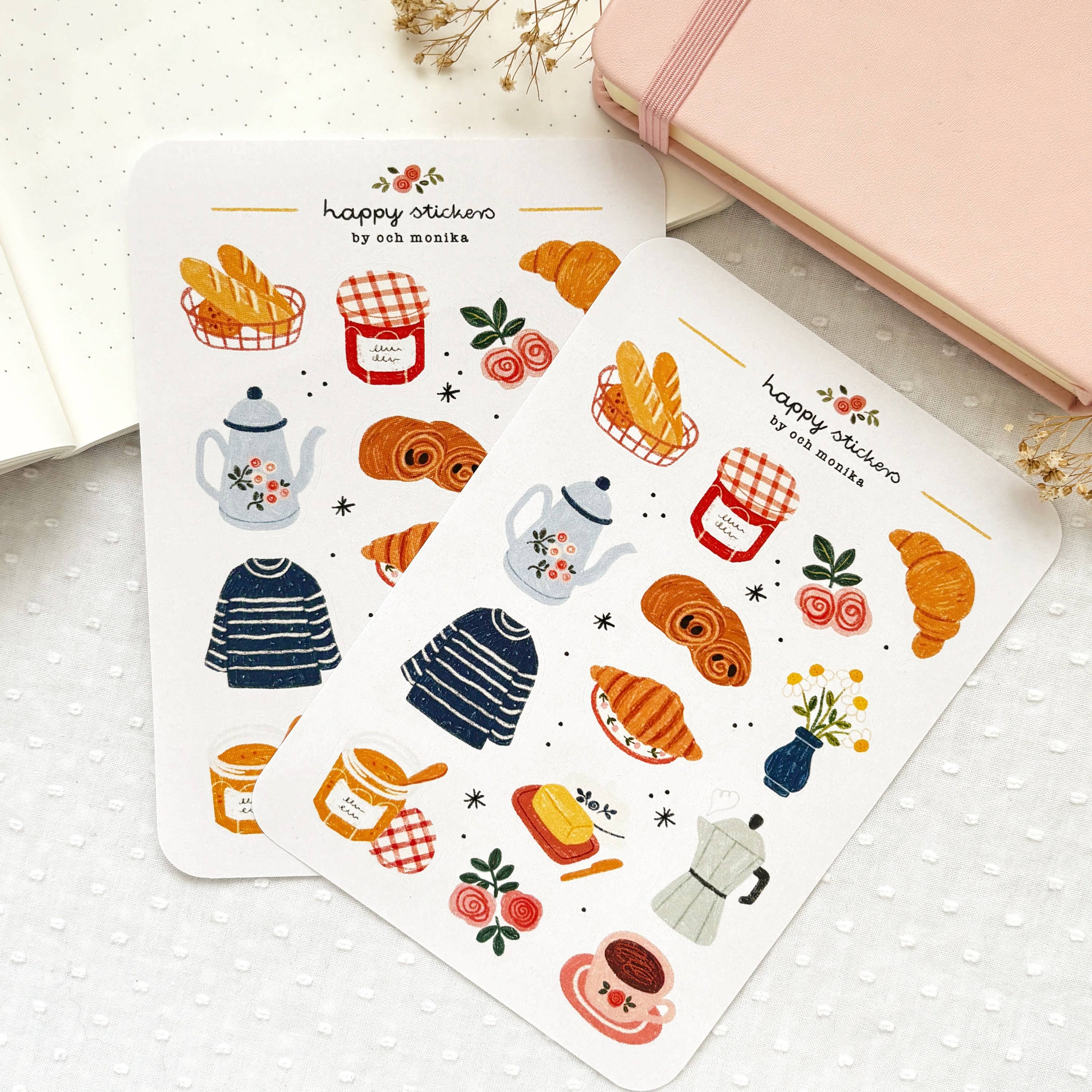 French Breakfast – Stickers by Och Monika