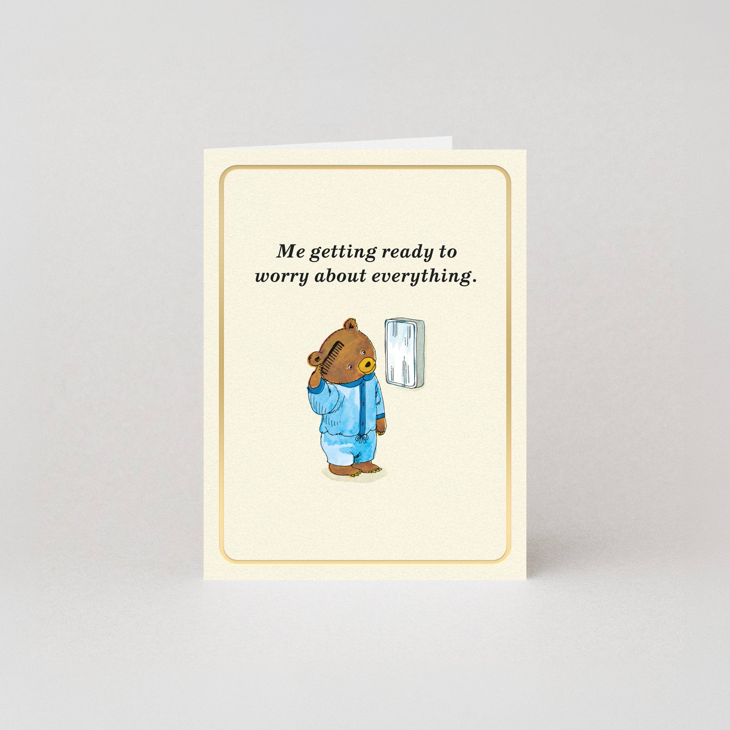 Me Getting Ready To Worry About Everything – Mini Card by Richard Scarry