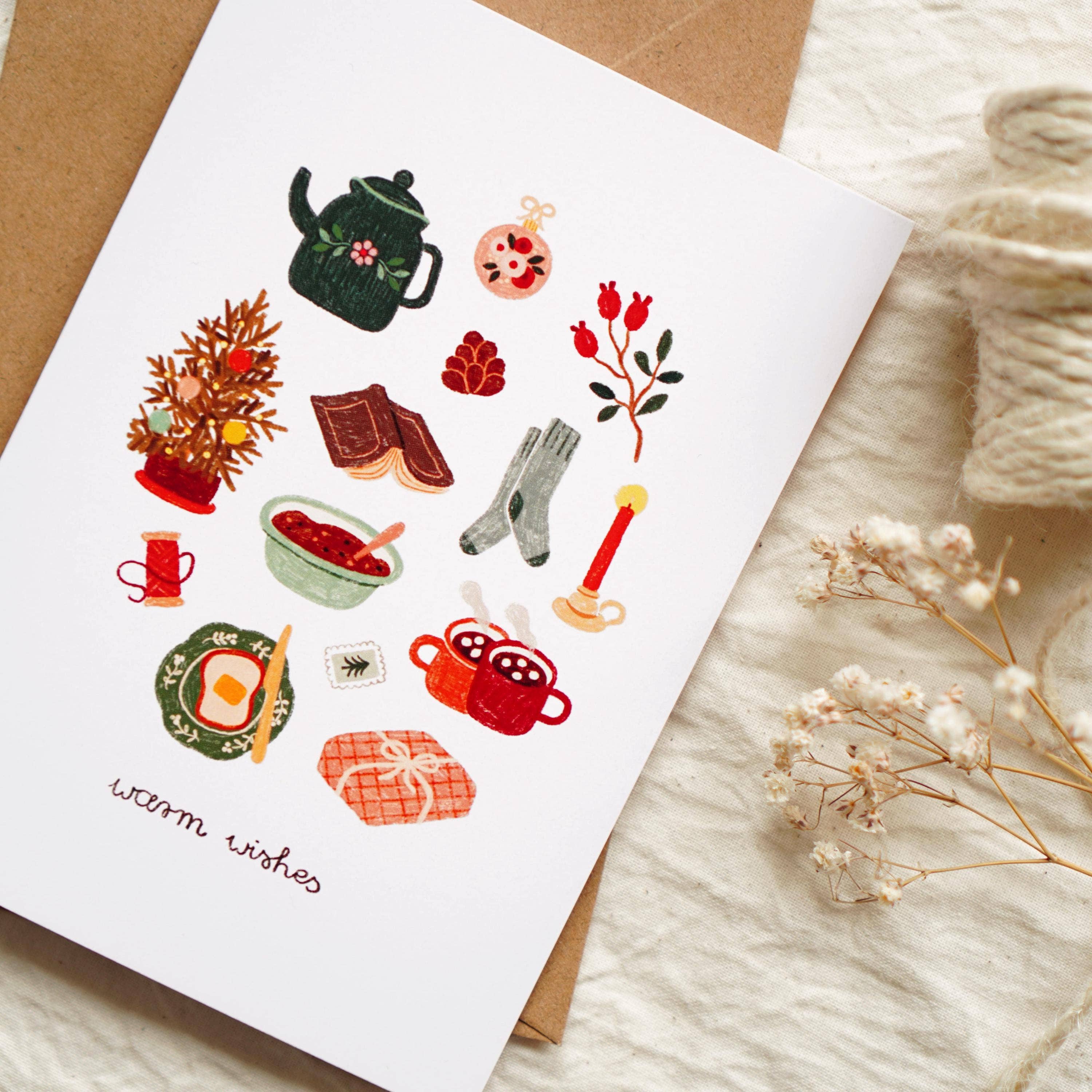 Warm wishes Christmas card – Och Monika