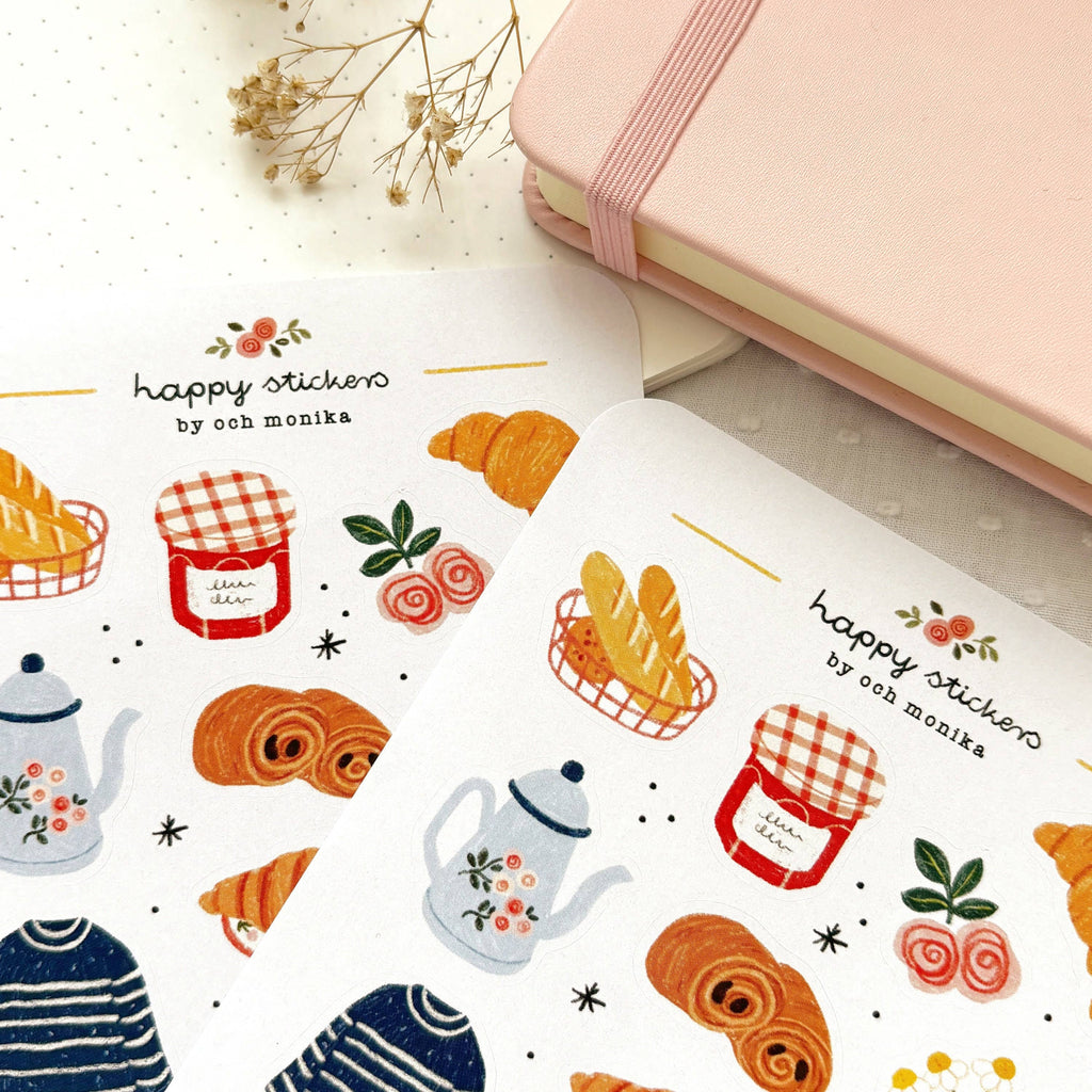 French Breakfast – Stickers by Och Monika