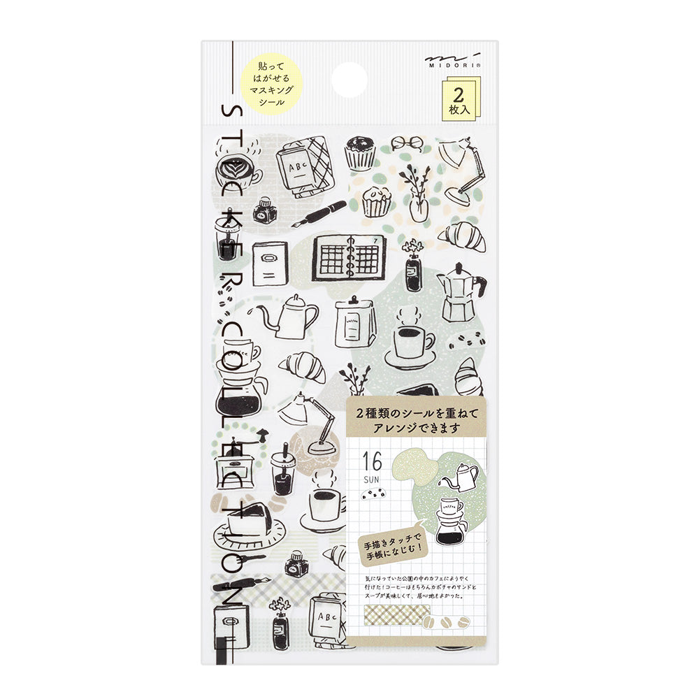 Monotone Café Stickers (2 Sheets) – Midori