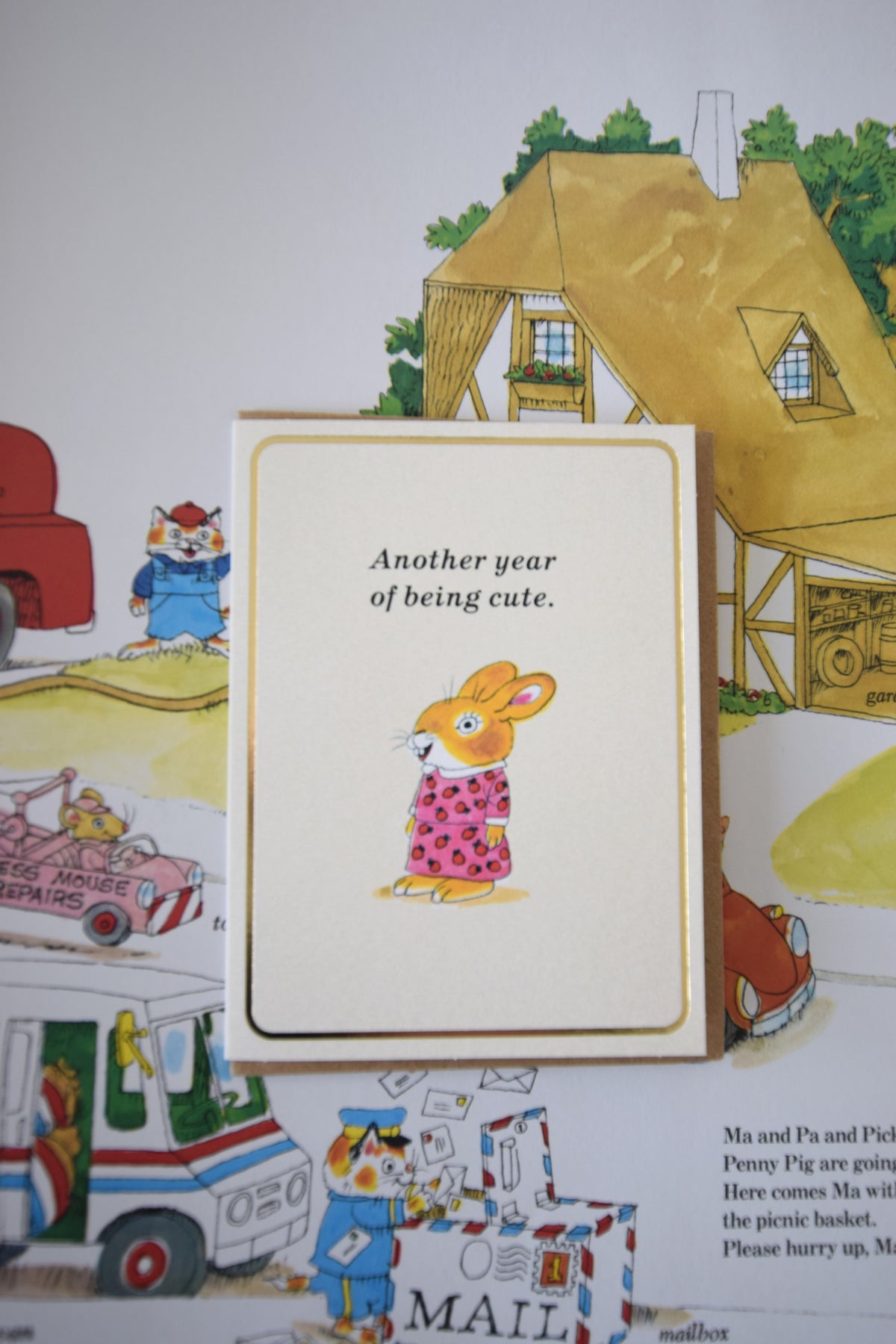 Another Year of Being Cute – Mini Card by Richard Scarry