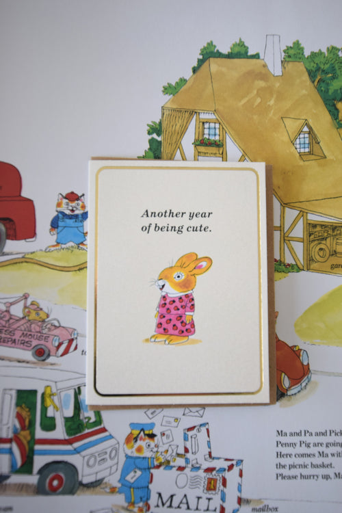 Another Year of Being Cute – Mini Card by Richard Scarry