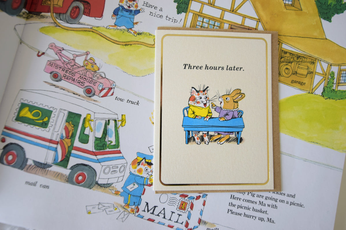 Three Hours Later – Mini Card by Richard Scarry