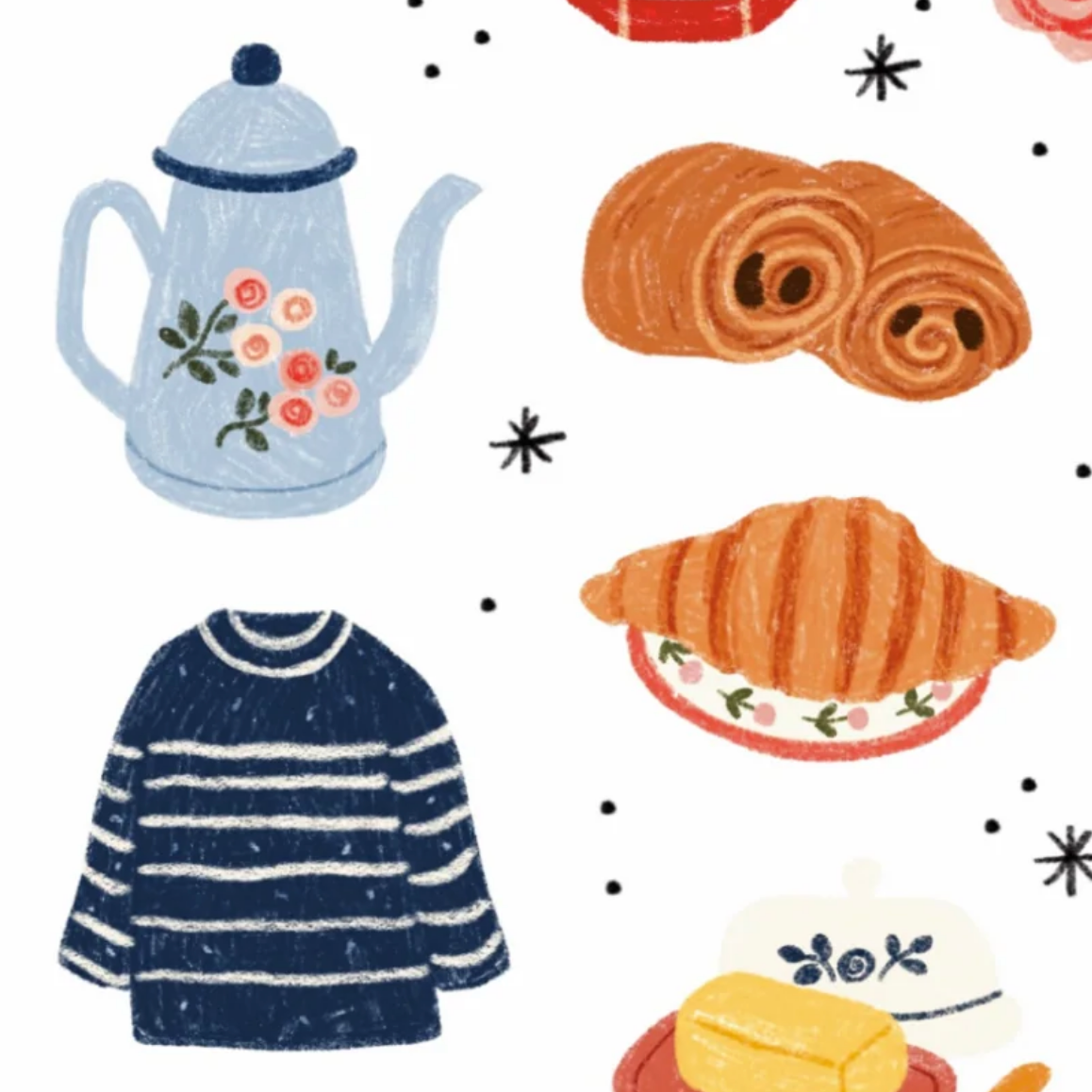 French Breakfast – Stickers by Och Monika