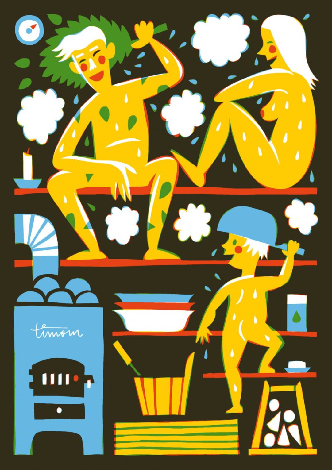Sauna – Postcard by Timo Mänttäri