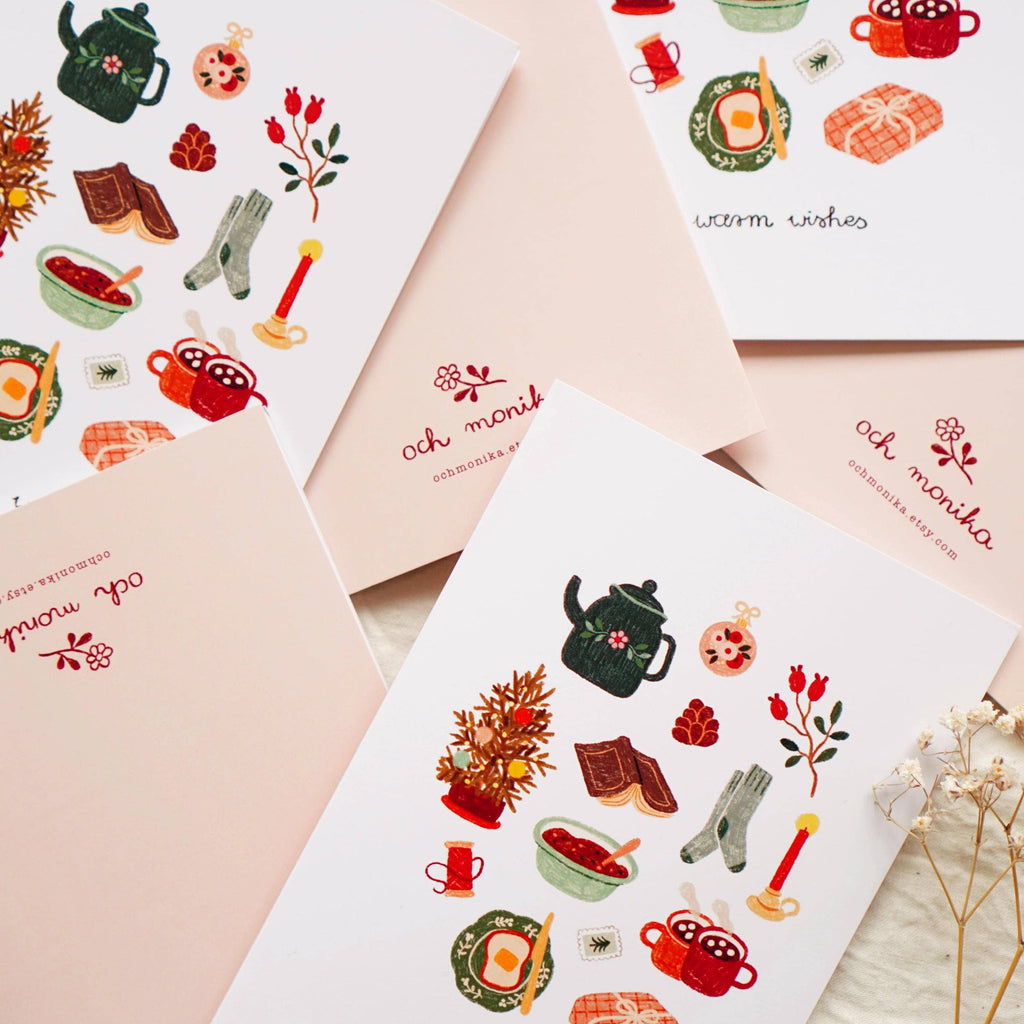 Warm wishes Christmas card – Och Monika