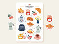 French Breakfast – Stickers by Och Monika