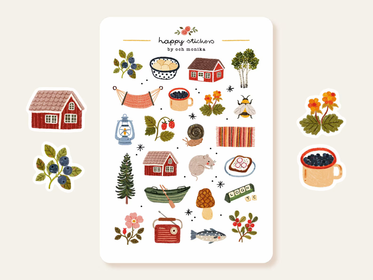 Scandi Summerhouse – Stickers by Och Monika