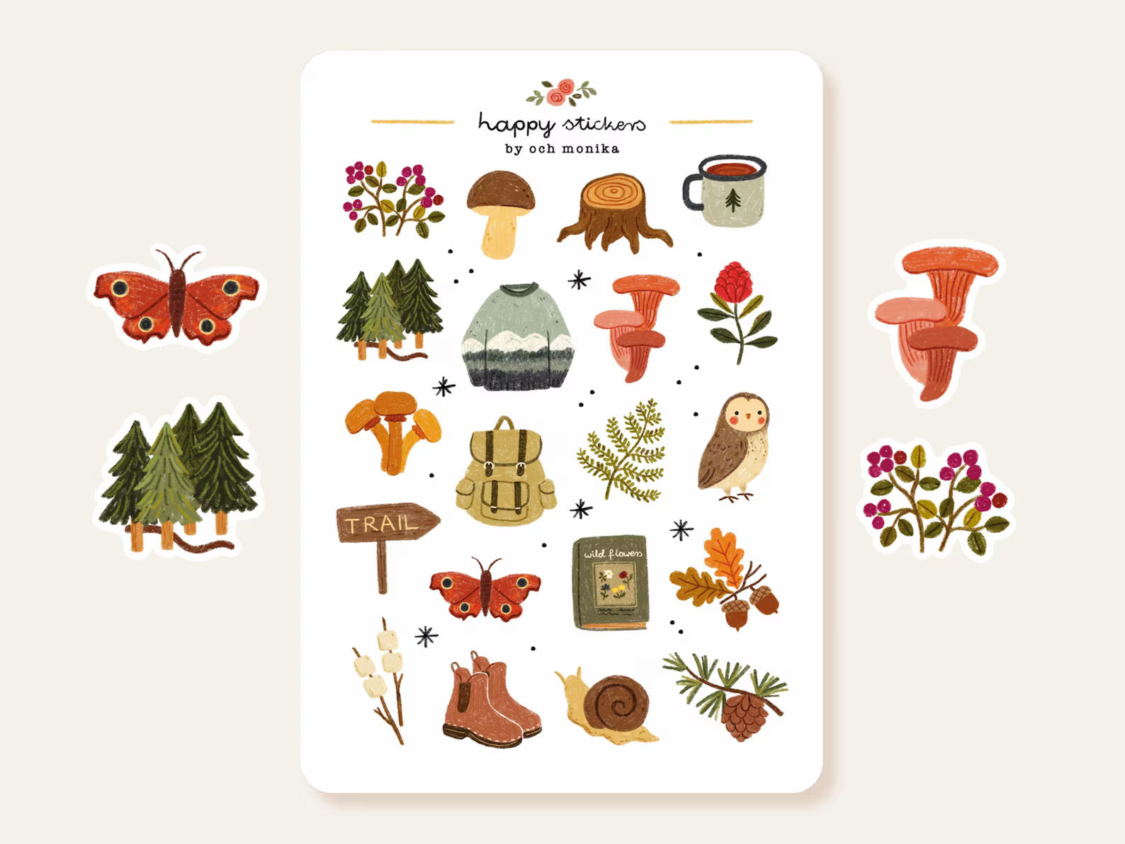 Forest Walks – Stickers by Och Monika